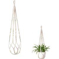 1 Suspension Plante Macramé, Corde De Coton, Fait Main, Style Boho, Pour Salon Chambre Balcon