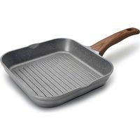 Grill Stilo Poêle à griller en aluminium - Gris, 24x24 cm - 4,8 cm, Lacor