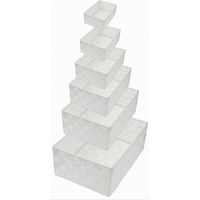 Set 6pz Scatola In Tessuto Organizer Armadio Scaffali Porta Oggetti Bianco 79067