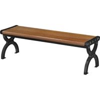 Banc d'extérieur 2 places en métal, 124 x 39 x 39 cm, coloris bois et noir