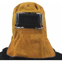 Welding Mask Hooded Welder's Helmet Leather Protective Hood Comfortable Mask with Goggle Eye and Face Protection