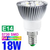 Lampes de croissance pour plantes Ampoule LED de croissance pour plantes (E14 18W - (85-265V), spectre complet) - Lampe horticole Fitolamp pour serres et cultures hydroponiques.