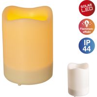 Näve LED-Kerze Solar mit Flammeneffekt 10 x 7,5 cm weiß