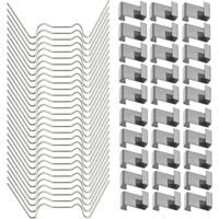 100 pezzi di clip in acciaio inossidabile per vetro (50 pezzi di clip in filo metallico per vetro e 50 pezzi di clip in vetro a Z)