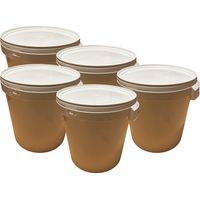 Negomix – Lot de 5 seaux plastiques 32L – Couvercle hermétique – Poignée renforcée – Résistant aux chocs et produits chimiques