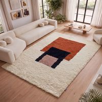 Tapis en laine Casablanca - Tapis en laine - 230x160cm, Rectangular - 100% Laine vierge - Tufté main - Colorée