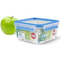 EMSA N1011300 Clip & Close Contenedor de Almacenamiento de Alimentos, Transparente/Azul, 1.3 L