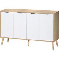 Contenitore mobile 2 armadietti ripiani regolabili legno pino 120x35x77,4 cm legno bianco