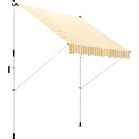 Toldo Manual Retráctil 300x150x170-280 cm con Altura Ajustable Manivela y Protección Solar para Terraza Naranja