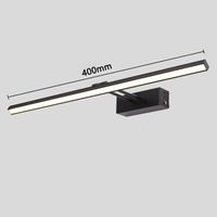 Applique murale LED pour miroir de salle de bain 40 cm, 5 W, 565 lumens, étanche, rotative à 180°, télécommande, noir