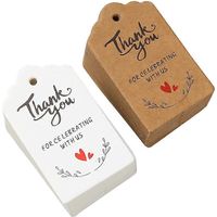 200 étiquettes de remerciement en papier pour décoration de mariage, mini-cartes de remerciement, étiquettes cadeaux d'anniversaire-5x3cm