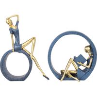 Statue en résine fille lisant, figurine yoga fille, décoration ornement pour étagère chambre cadeau