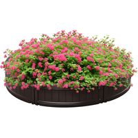 Letto per Orto Rialzato in HDPE, Fioriera da Esterno Rotonda, Φ123x21cm, Marrone