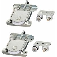 YMYNY Lot de 2 pièces coulissantes pour porte de garde-robe, roues, roues, roues, rouleaux, guides avec tampon amortisseur, capacité de charge 20 kg