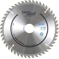 Diamwood – Lame de scie circulaire 190 mm – Alésage 30 mm – 48 dents carbure – Pour bois tendre, exotique, MDF, mélaminé – Norme EN 847-1