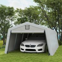 Tente garage carport dim. 6,2L x 3,3l x 2,4H m acier galvanisé robuste PE haute densité 150 g/m² imperméable anti-UV