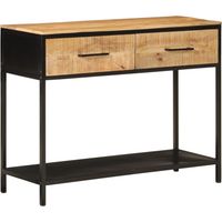 Tavolo Consolle 100x35x76 cm in Legno Massello di Mango e Ferro vidaXL