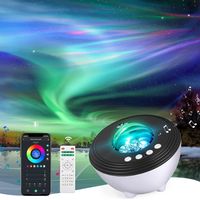 Aurora Star Sky Projector with Music Speaker, Night Light with White Noise Sound Machine Lullabies Included for Kids Adults Galaxy Ceiling Light Projector Compatible with Alexa