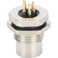 Connecteur M8 4 broches femelle IP67, embase arrière en laiton nickelé, pas M8‑F3‑S4