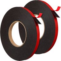 AIPERQ 2 Rolls Double Sided Tape Heavy Duty Waterproof Mounting Foam Tape Adhesive Tape Double Stick Tape Black Double Sided Tape for Office Decor, Home Decor, Car Decor, LED Lights (20mm 20m)
