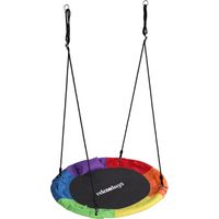 Relaxdays nido sospeso rotondo Ø 100 cm, cuscino e maniglie, per bambini, regolabile, esterno, max