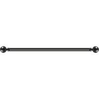 Marlow Steel Curtain Rod Quiet Rail Pole Pommel Set Extendable Adjustable Black