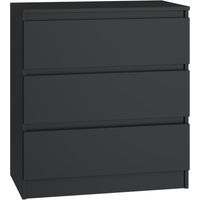 Commode enfant moderne noire – Grand format – Design minimaliste – Façades sans poignées – Fabrication polonaise – Onlywood