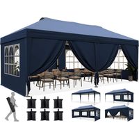 Quictent Tonnelle pop-up 3x6m avec verrou central et parois, bleu