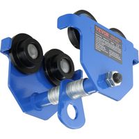 VEVOR Chariot porte-palan manuel, charge 0,5 tonne, chariot a poutre poussee 2 roues, reglable pour largeur poutre I 63,5-139,7 mm, palan de garage en acier allie pour poutre en I droite et incurvee
