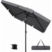 HAUSPROFI Parasol de Jardin Exterieur Rectangulaire Inclinable, 200×125 cm, Protection optimale contre le soleil, Protection anti-UV,Sac de rangement inclus