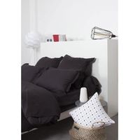 Drap Housse Uni Coton 140X190 Cm Noir