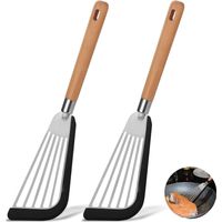 Spatule Cuisine, Silicone, Acier Inoxydable, Poignée Bios, Pour Ustensiles de Cuisine Antiadhésifs