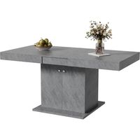 Table extensible 140-180cm béton avec rangement gain place
