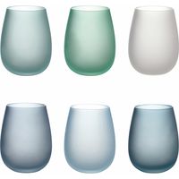 Villa d'Este Home Tivoli 5907741 Shades of Blue Set 6 Bicchieri Frosted in Vetro 500 ml colore Blu