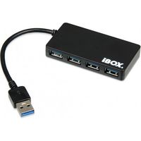 iBox IUH3F56, hub d'interface USB 3.2 Gen 1 (3.1 Gen 1) Type-A 5000 Mbit/s, noir