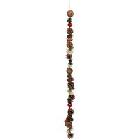 Weihnachtsgirlande Holz Tannenzapfen rot 1m - Atmosphera créateur d'intérieur