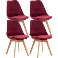 Set 4 Sedie Pranzo Linares bordeauxrot Velluto