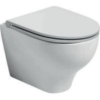Cuvette suspendu en céramique 35.5x53 cm blanc brillant - Azzurra Ceramica Pratica - Senza coprivaso
