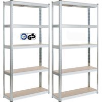 Arebos – Étagère de stockage 180 x 90 x 30 cm – 5 niveaux réglables – Charge maximale 875 kg – Acier zingué – Montage sans vis