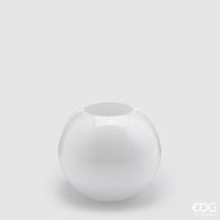 EDG Enzo De Gasperi Vaso Sfera H 16 Cm D 18 Vetro Molato White