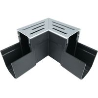 Ecke für schmale Entwässerungsrinnen Aluminium 155 x 155 - Pro
