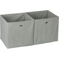 Relaxdays – Lot de 6 boîtes de rangement pliables en tissu – Dimensions 30x30x30 cm – Couleur gris – Pour étagères cubiques et armoires