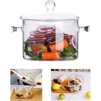 Glass Cooking Pot - 2l/67oz Glass Saucepan Heat-resistant Borosilicate Glass Handmade Cookware Set Stovetop Pot - Safe For Pasta Noodle Soup Milk T