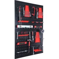 Tool Pegboard, Steel Wall-Mount With Hook Set