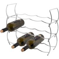 axentia Portabottiglie di vino in filo d’acciaio cromato, espositore porta bottiglie per 12 bottiglie a 3 strati, ca. 43 x 42 x 15 cm, argento