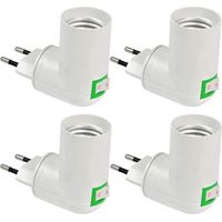 Douille E27 avec Interrupteur sans Fil, Base pour Ampoule LED E27, Douille Plastique pour Éclairage Rapide, Spot E27 pour Lampe Murale, Lampe de Cuisine Intérieur, lot de 4