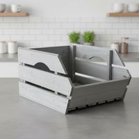 Caisse à fruits avec poignées, caisse de rangement, caisses en bois, caisses à vin, caisse à pommes de terre grise