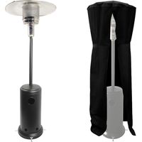 Happy Garden – Parasol chauffant OSLO 12kW – Acier noir – Allumage piézo – Surface de chauffe 30m² – Housse de protection incluse
