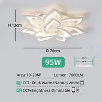 Suspension blanc lotus – 10 têtes – Gradation infinie – Commande distance – Salon design