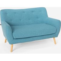 Le Roi Du Relax – Canapé 2 places en tissu scandinave – Largeur 125 cm – Dossier large et enveloppant – Housse amovible et lavable – Pieds en bois de hêtre